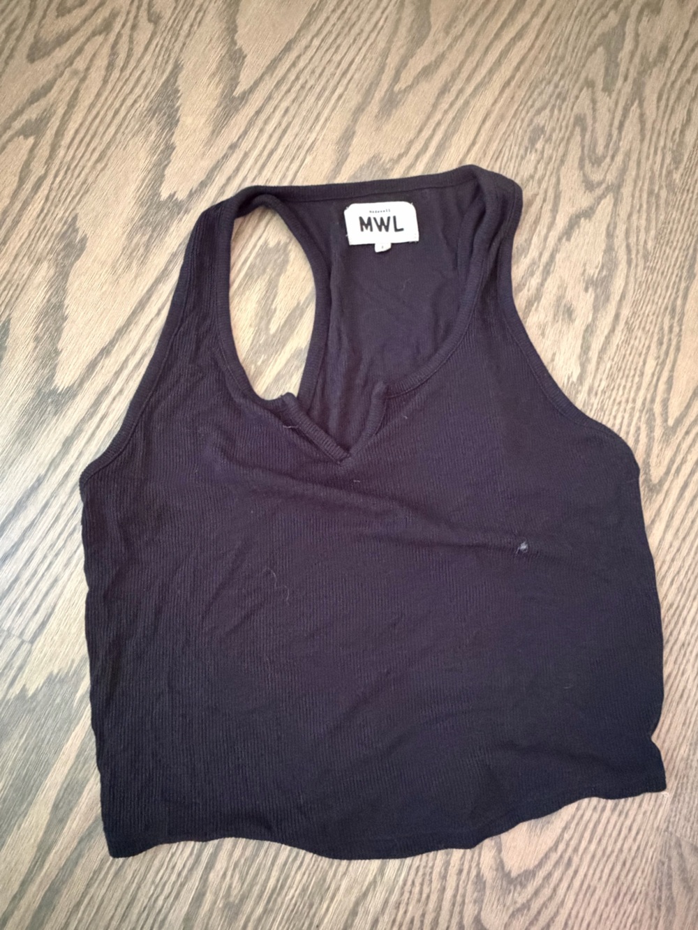 Madewell Black Ribbed Racerback Tank